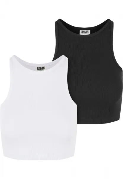 Women's cropped top - 2 packs white+black