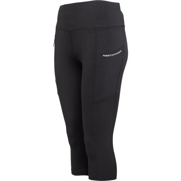 Northfinder TERRA Dámske outdoorové 3/4 legíny, čierna, veľkosť