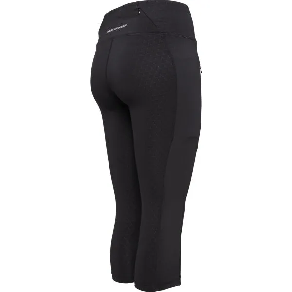 Northfinder TERRA Dámske outdoorové 3/4 legíny, čierna, veľkosť