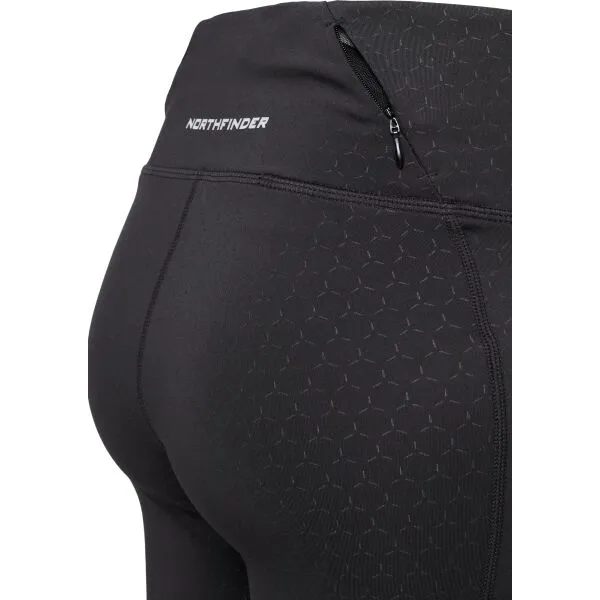 Northfinder TERRA Dámske outdoorové 3/4 legíny, čierna, veľkosť