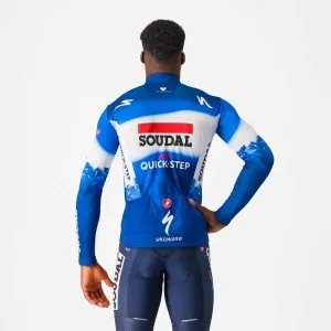 Castelli QUICK STEP LS THERMAL Pánsky cyklistický dres, modrá, veľkosť