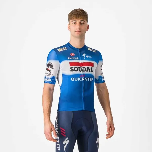 Castelli QUICK STEP COMPETIZIONE Pánsky cyklistický dres, modrá, veľkosť