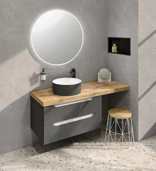 SAPHO - WAVE umývadlová skrinka 79,7x45x47,8cm, biela/dub cuneo WA080-3025