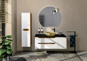 SAPHO - WAVE skrinka vysoká 40x140x20cm, ľavá/pravá, biela/dub cuneo WA250-3025