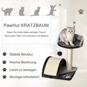PawHut Škrabadlo pro kočky s pelíškem Most, šedé