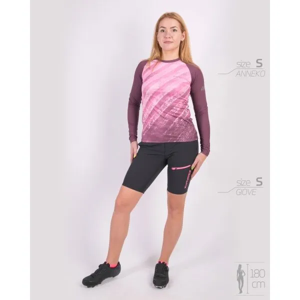 Klimatex ANNEKO Dámske MTB tričko s dlhým rukávom, vínová, veľkosť