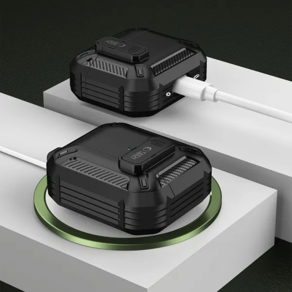 Tech-Protect Carbonos puzdro na Apple AirPods 4, čierne