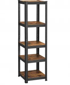 SONGMICS Regál s vysokou nosností industriální 150 x 37 cm, černý a ořech