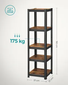 SONGMICS Regál s vysokou nosností industriální 150 x 37 cm, černý a ořech