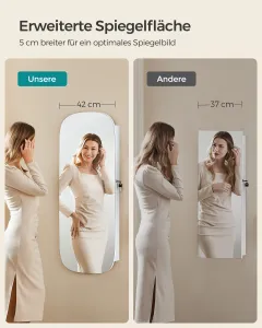SONGMICS Závesná šperkovnica s oválnym zrkadlom biela