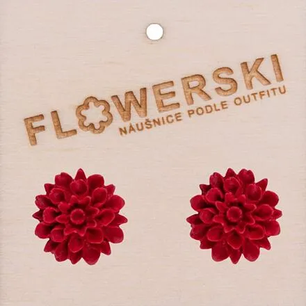 FLOWERSKI Flowerski náušnice - wild cherry RED