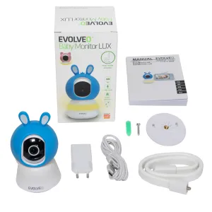 EVOLVEO Baby Monitor LUX, Chytrá 360° videochůvička s nočním viděním, detekcí pláče a pohybu, modrá
