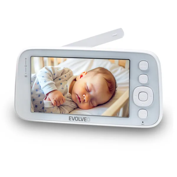 EVOLVEO Baby Monitor N5 - Set videochůvičky s 360° dohledem, obousměrnou komunikací a ukolébavkami,