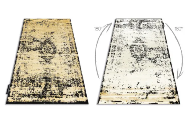 Koberec DE LUXE 2083 Ornament vintage - zlatý / sivý