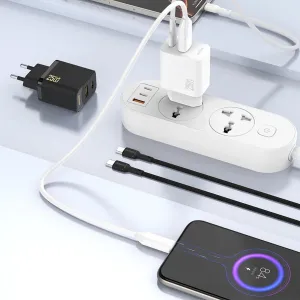 Dudao A26T GaN sieťová nabíjačka USB / USB-C 25W, biela
