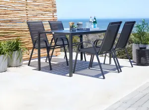 MultiGarden Sada 4 ks zahradních židlí BLOCK černá