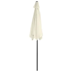 Skladací záhradný balkónový slnečník, nastaviteľný, 210 cm, béžový