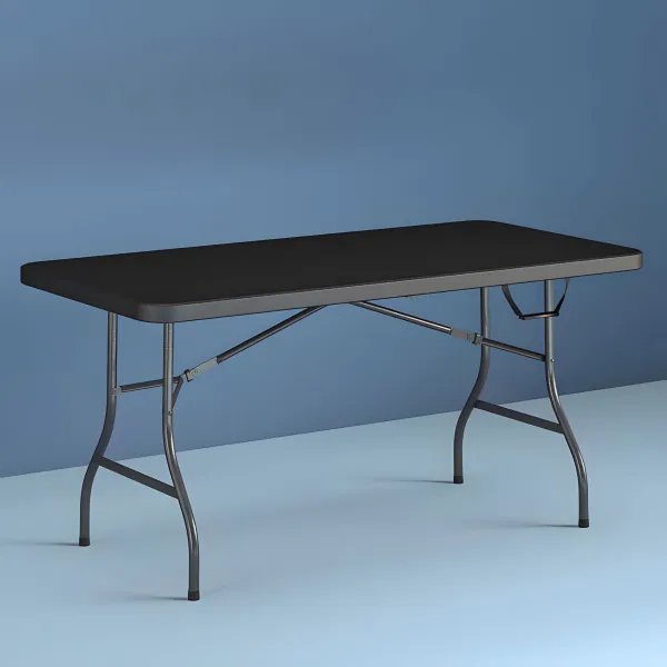 Cateringový stôl 180 cm, skladací do kufra, čierny,