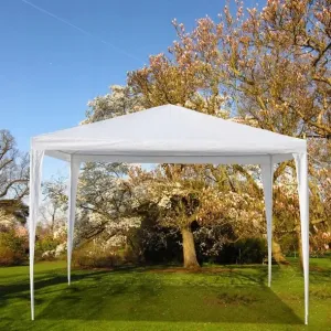 Záhradný komerčný pavilón, 3x3 m, 4 steny, biely,