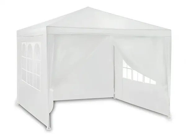 Záhradný komerčný pavilón, 3x3 m, 4 steny, biely,