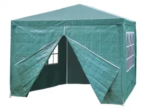 Záhradný komerčný pavilón, 3x3 m, 4 steny, zelený,