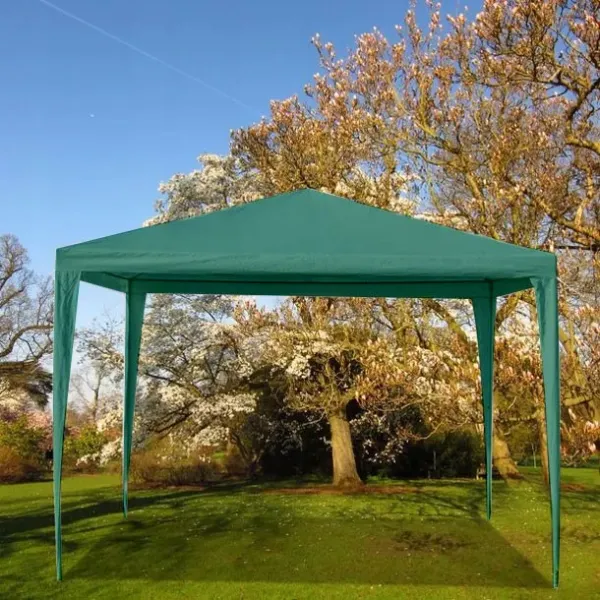 Záhradný komerčný pavilón, 3x3 m, 4 steny, zelený,