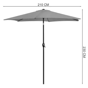 LONGWELL INDUSTRIAL LTD Záhradný slnečník PLUGO 210 cm sivý