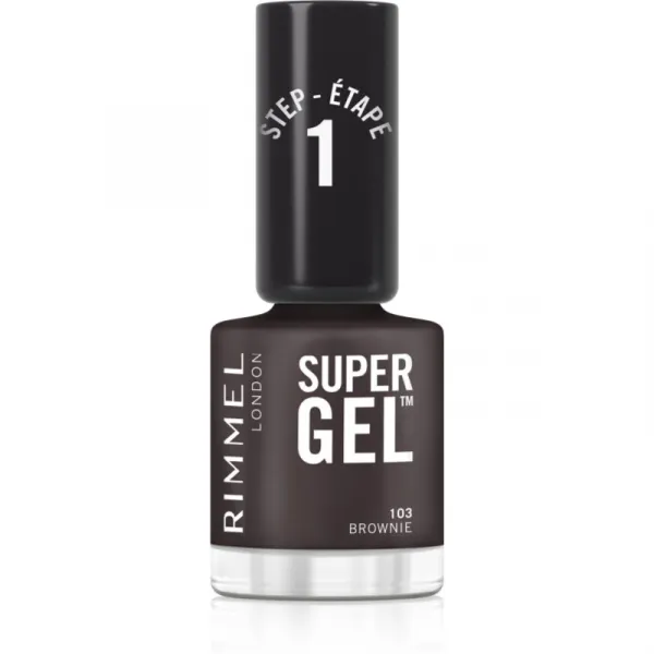 Rimmel Super Gel gélový lak na nechty bez použitia UV/LED lampy odtieň 103 Brownie 12 ml