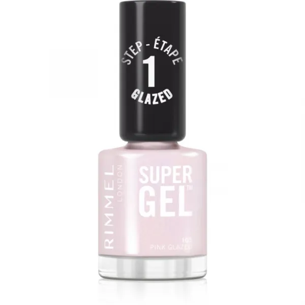 Rimmel Super Gel gélový lak na nechty bez použitia UV/LED lampy odtieň 105 Pink Glazed 12 ml