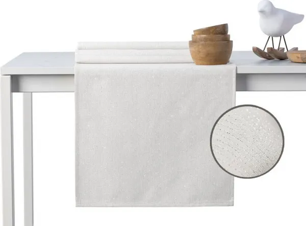 Běhoun na stůl DecoKing Sparkle krémový, veľkosť 30x80