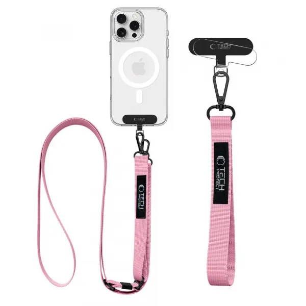 Tech-Protect Rope Crossbody šnúrka na mobil, ružová