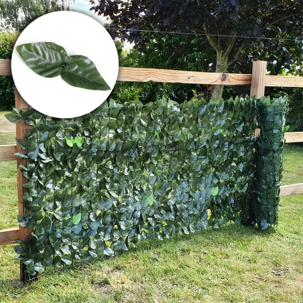 Umelý živý plot z brečtanu, 500x50 cm, zelený balkónový kryt, maskovanie