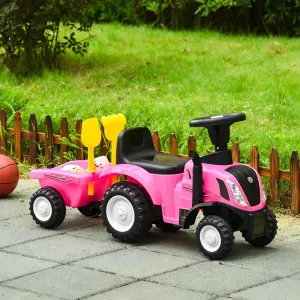 MULTISTORE Dětské odrážedlo TRACTOR s vozíkem růžové
