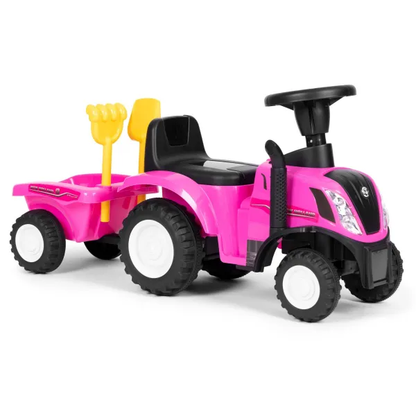 MULTISTORE Dětské odrážedlo TRACTOR s vozíkem růžové