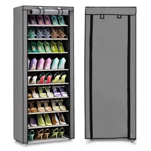 MODERNHOME Textilní botník GARDEROBE 58x28x161 cm šedý