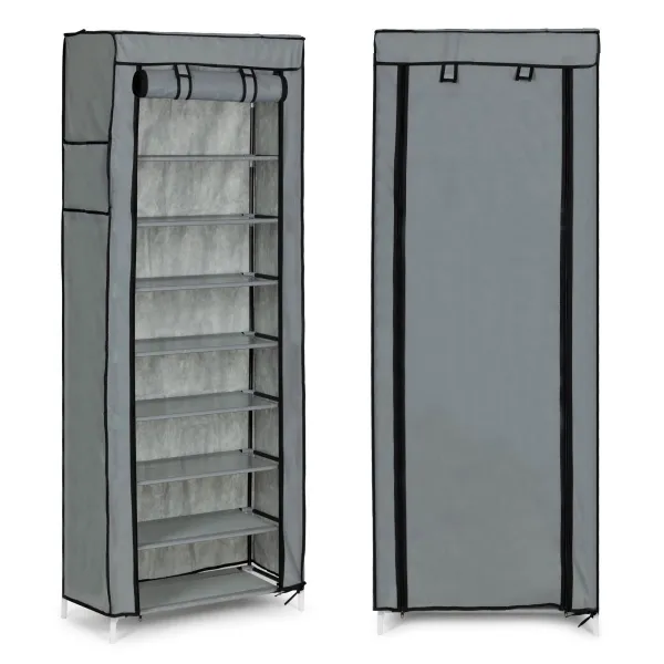 MODERNHOME Textilní botník GARDEROBE 58x28x161 cm šedý