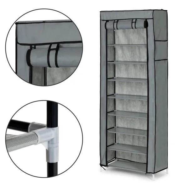 MODERNHOME Textilní botník GARDEROBE 58x28x161 cm šedý
