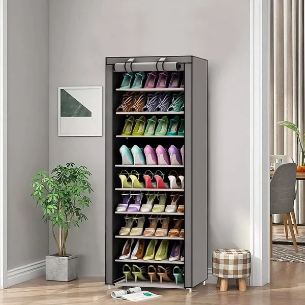 MODERNHOME Textilní botník GARDEROBE 58x28x161 cm šedý
