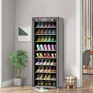 MODERNHOME Textilní botník GARDEROBE 58x28x161 cm šedý