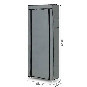 MODERNHOME Textilní botník GARDEROBE 58x28x161 cm šedý