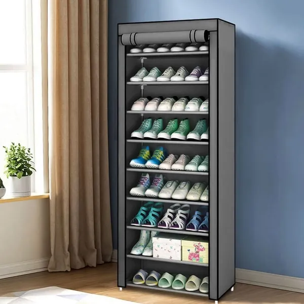 MODERNHOME Textilní botník GARDEROBE 58x28x161 cm šedý