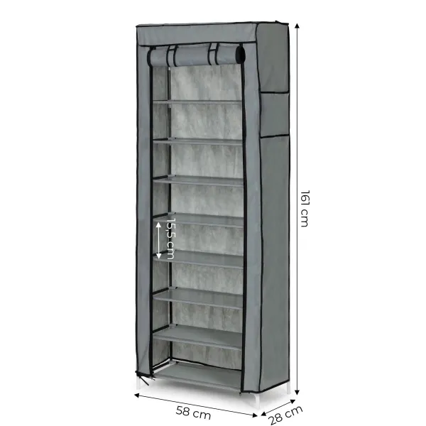 MODERNHOME Textilní botník GARDEROBE 58x28x161 cm šedý