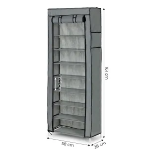 MODERNHOME Textilní botník GARDEROBE 58x28x161 cm šedý