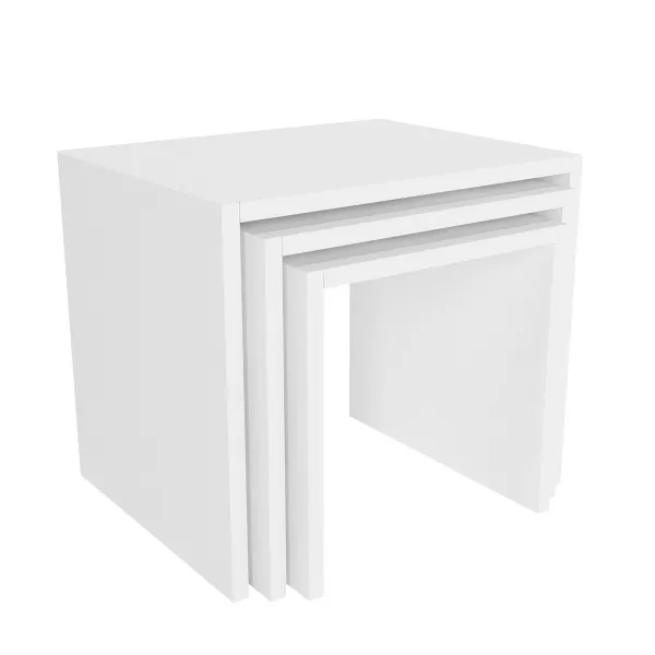 Rozkladací stôl Zariel White, 3 ks