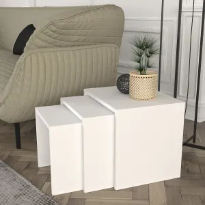 Rozkladací stôl Zariel White, 3 ks