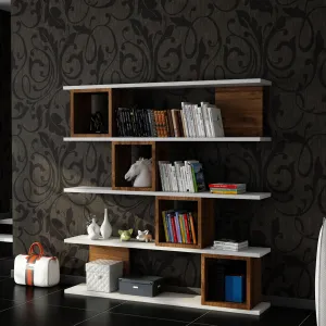 Knižnica Wind White Walnut