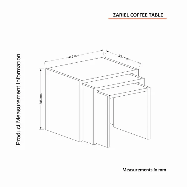 Rozkladací stôl Zariel White, 3 ks