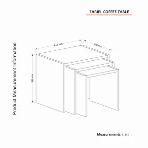 Rozkladací stôl Zariel White, 3 ks