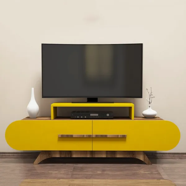 TV stolík Rose Walnut Yellow