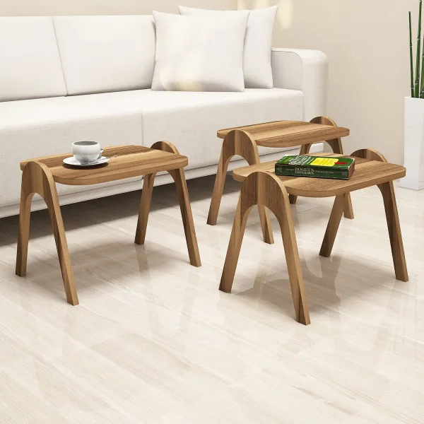 Skladací stôl Paris Walnut, 3 ks